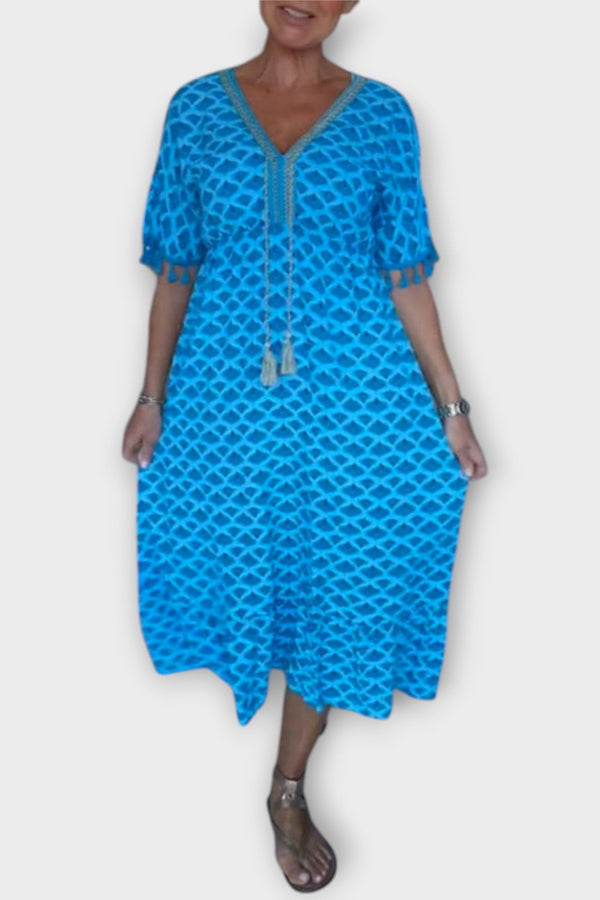 Winona - V-Hals Tassel Jurk voor de Zomer