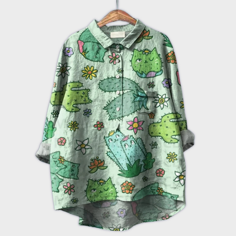 Magdalena - Handgemaakte Damesblouse met Bloemontwerp