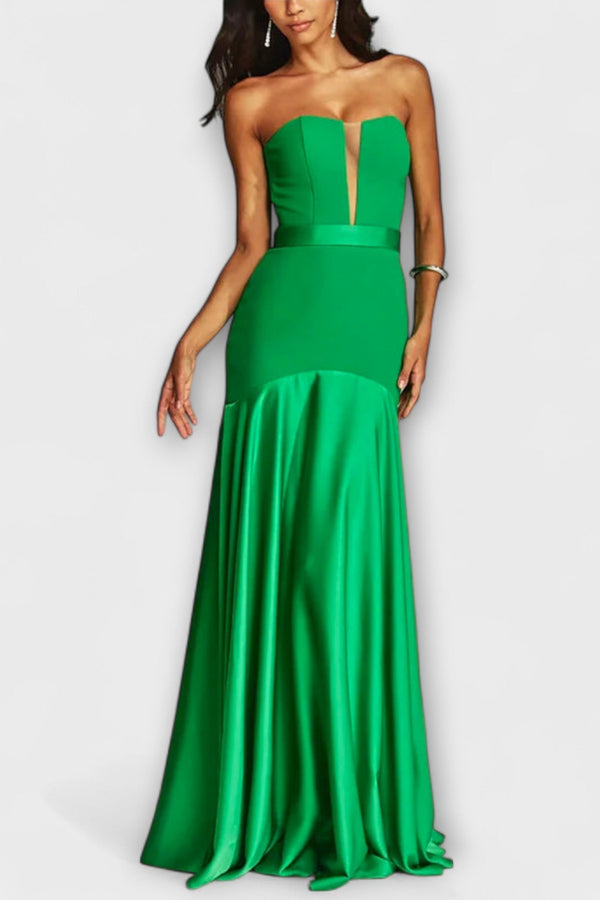 Vada - Off-Shoulder Maxi Jurk met V-Hals