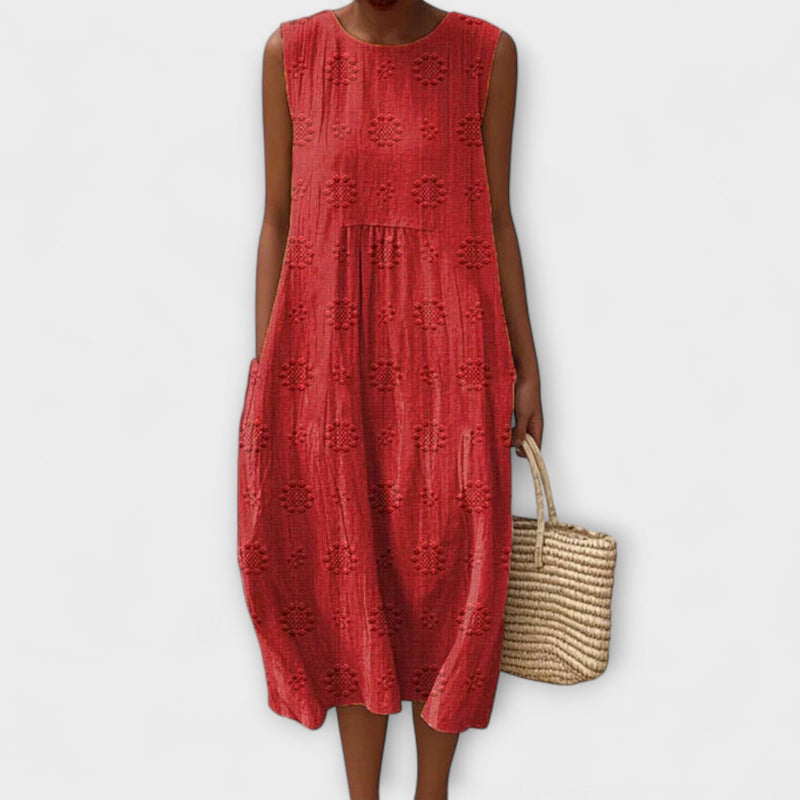 Evelyn - Luchtige Mouwloze Midi Jurk