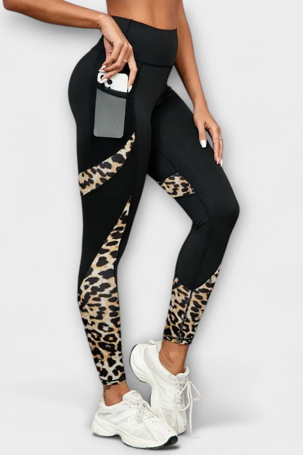 Hoge Taille Trainingsbroek met Luipaardprint
