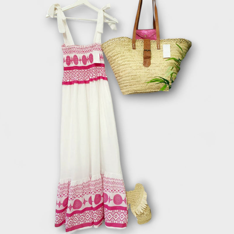 Addison - Laced Up Vierkante Hals Sling Jurk