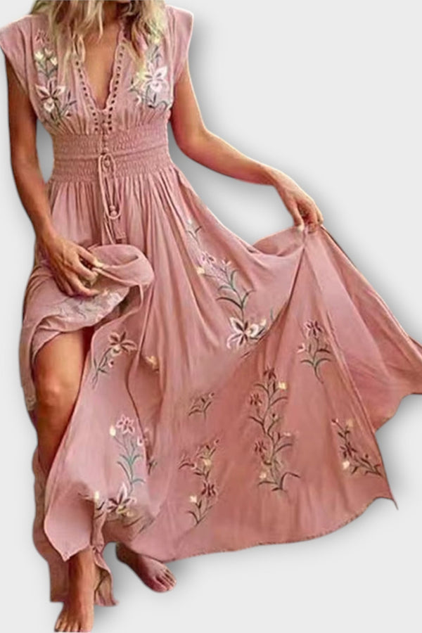 Felizia – Boho Jurk met Betoverende Borduursels