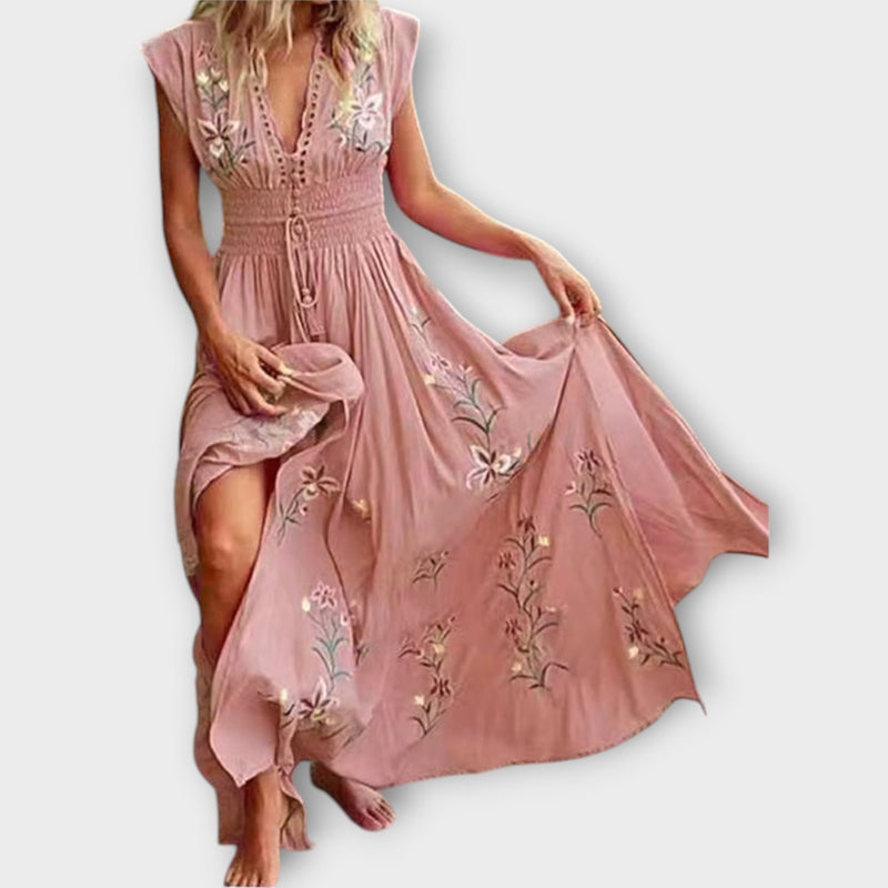 Felizia – Boho Jurk met Betoverende Borduursels