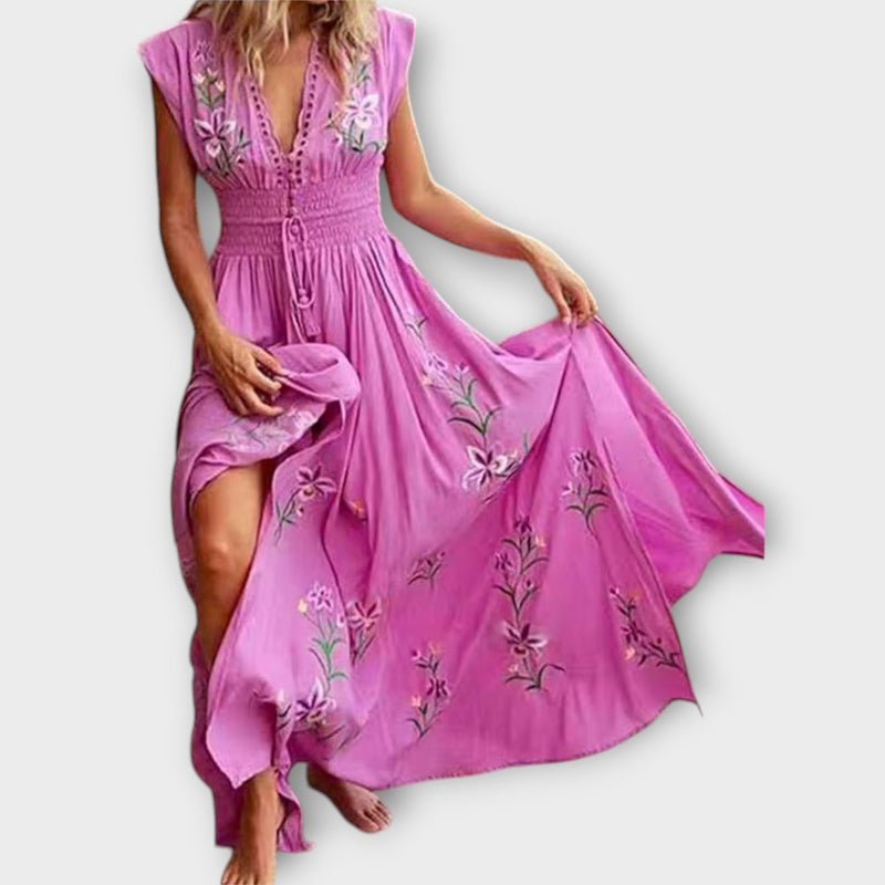 Felizia – Boho Jurk met Betoverende Borduursels