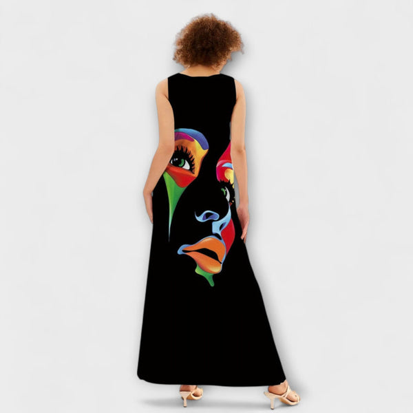 Honor - Stijlvolle Maxi Jurk met Chique Maskerprint