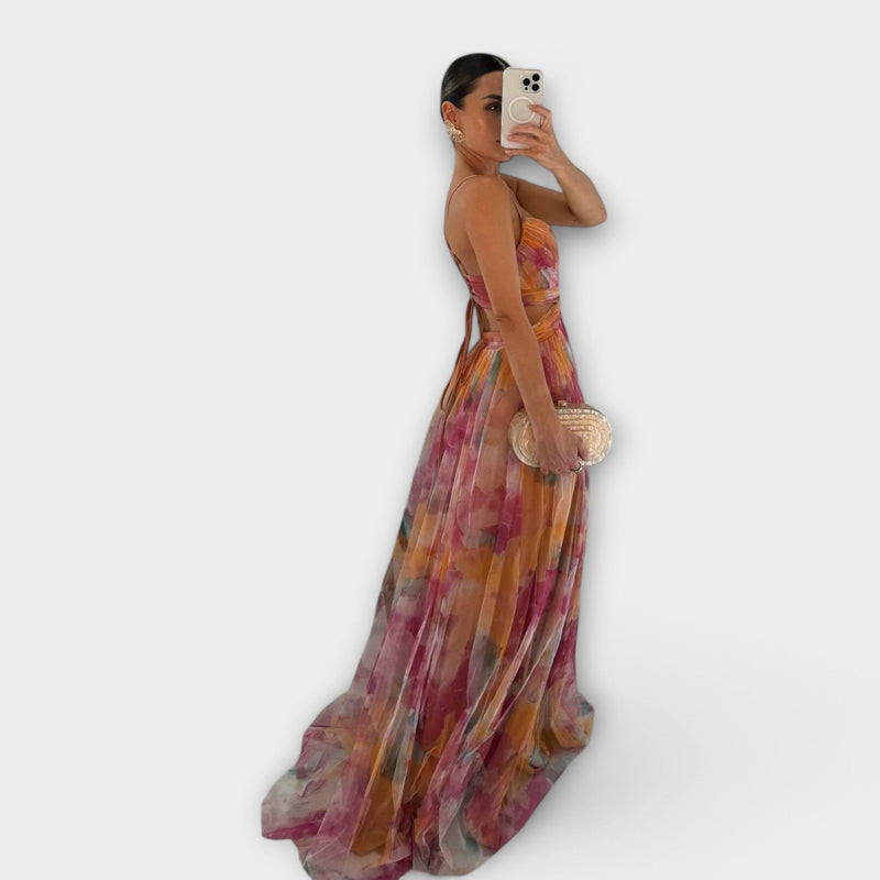 Annai Mesh Maxi Jurk - Elegant en Figuurversterkend