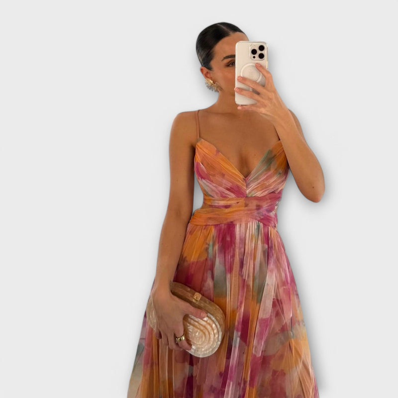 Annai Mesh Maxi Jurk - Elegant en Figuurvormend