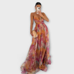 Annai Mesh Maxi Jurk - Elegant en Figuurvormend