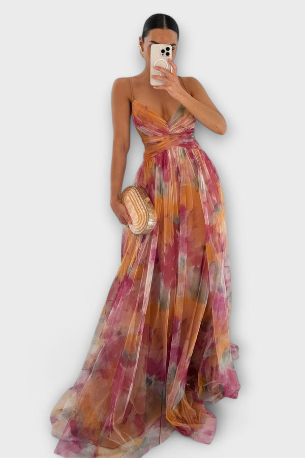 Annai Mesh Maxi Jurk - Elegant en Figuurvormend