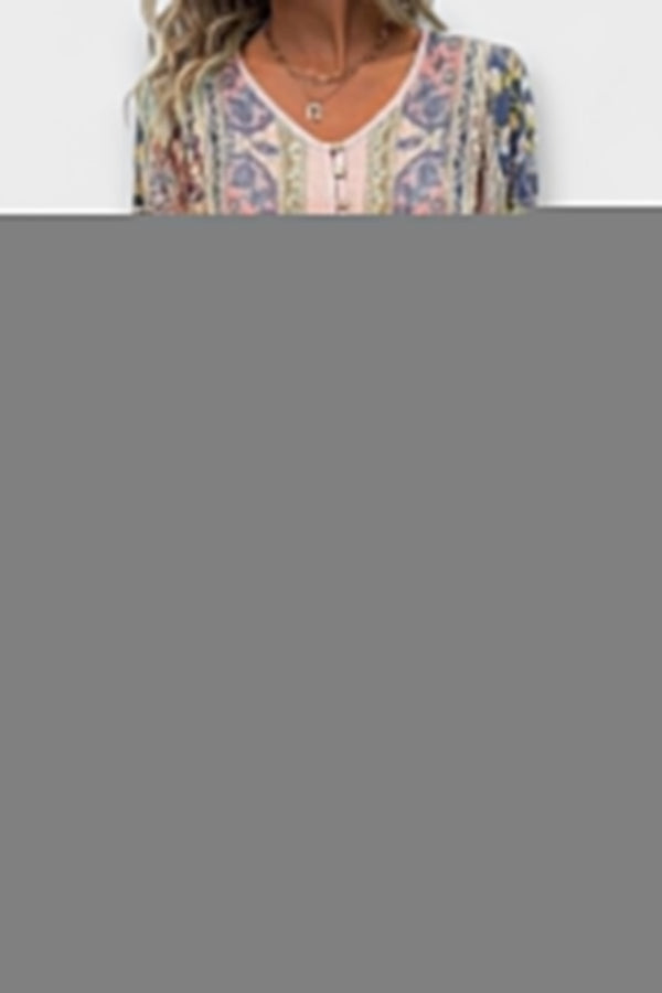 Casey - Boho Jurk met Kant en Vintage Bloemenpatroon