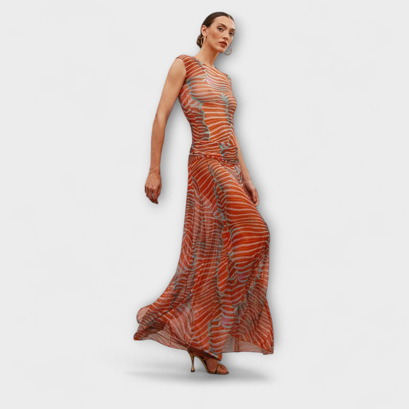 Phoenix - Glanzende Golf Mesh Bodysuit