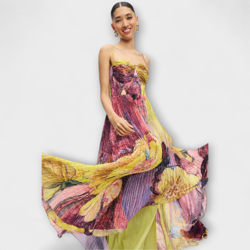 Kiara - Maxi Jurk met Levendige Ikat Print