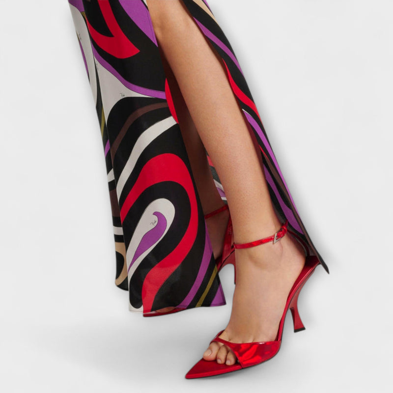 Daphne - Maxi Jurk in Marmerprint