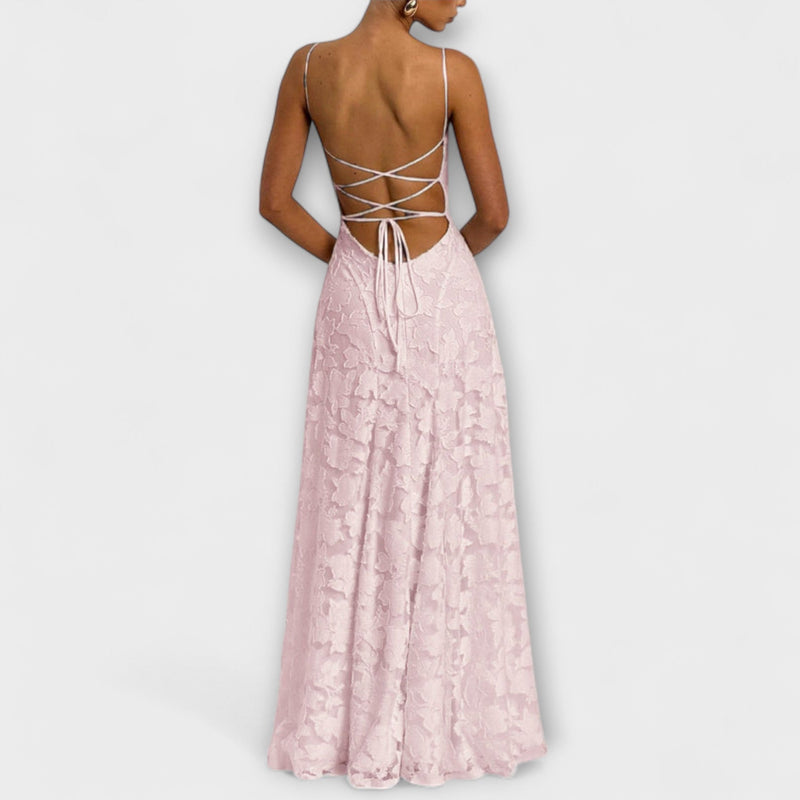 Emberly - Elegante Jacquard Maxi Jurk