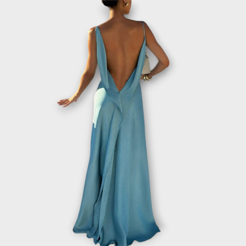 Hallie - Chic Satijnen Maxi Jurk met Hoge Splits