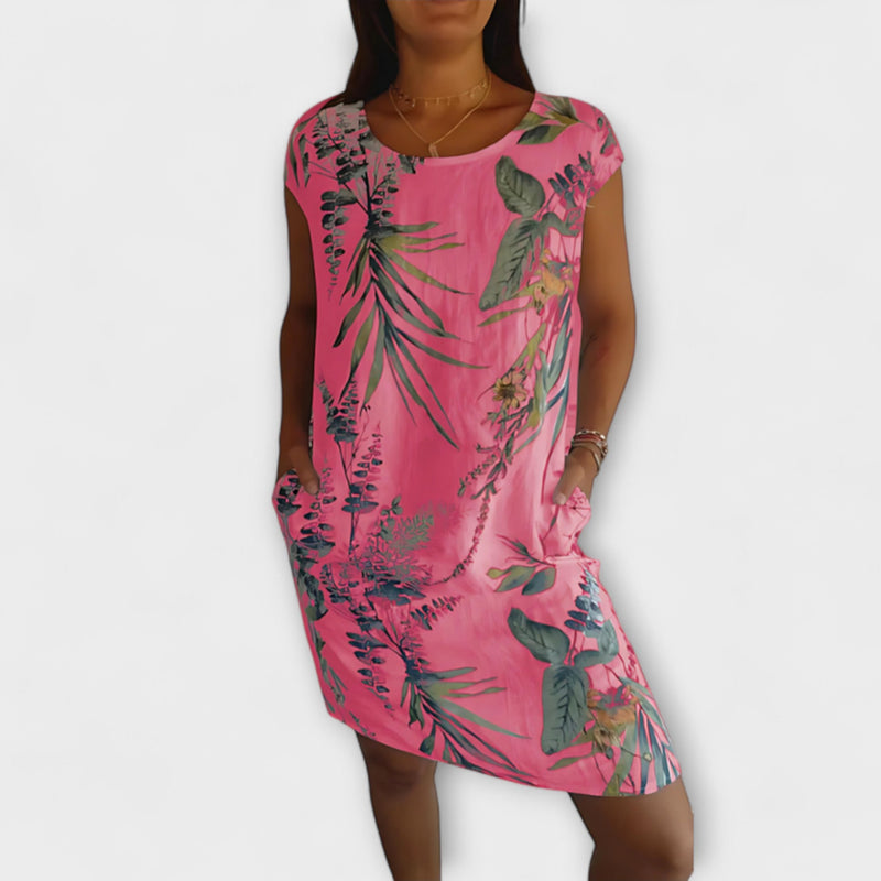 Iris - Relaxed Fit Knielange Gedrukte Jurk
