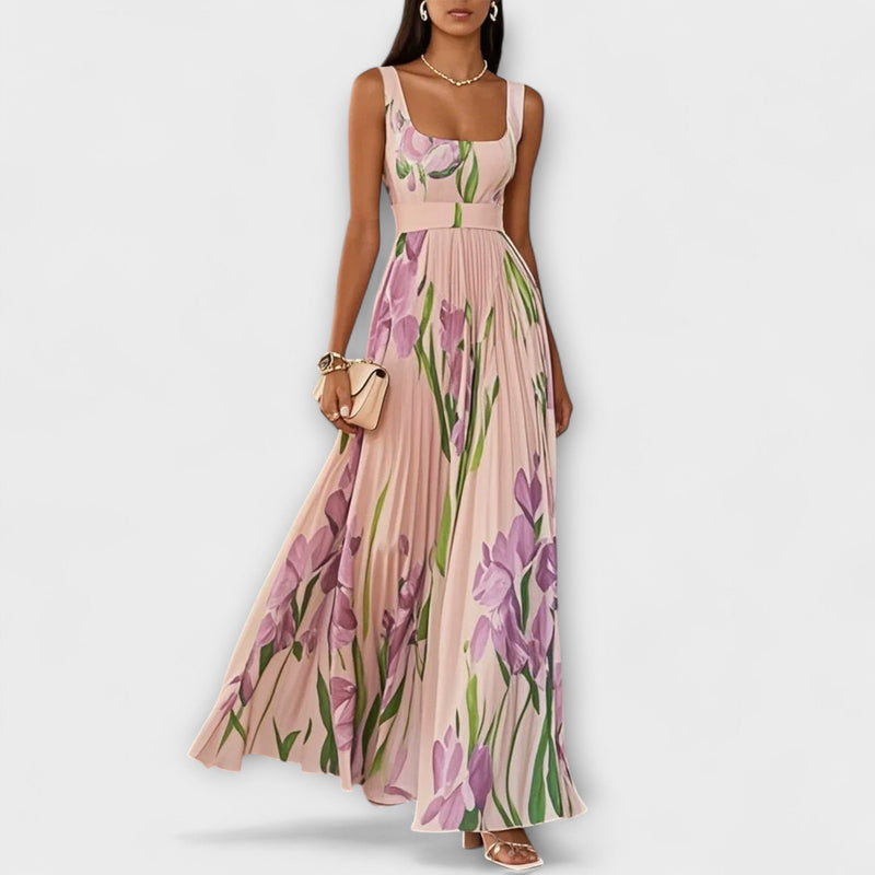 Vouwbare Bloemen Chiffon Maxi Jurk