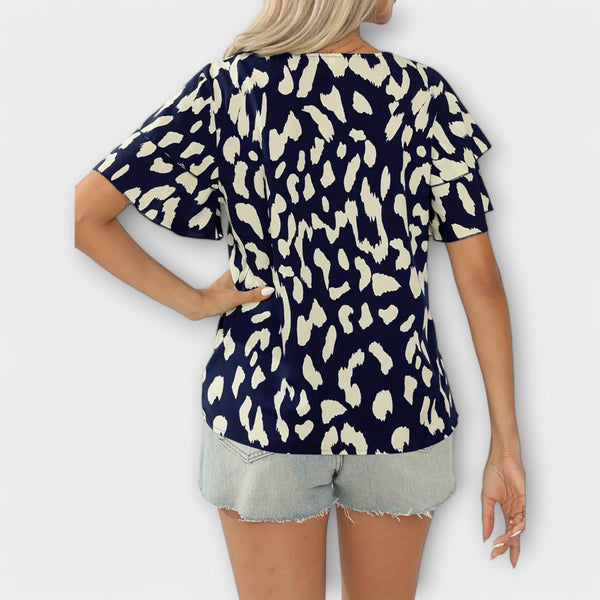 Evelyn - Casual Blouse met Ronde Halslijn