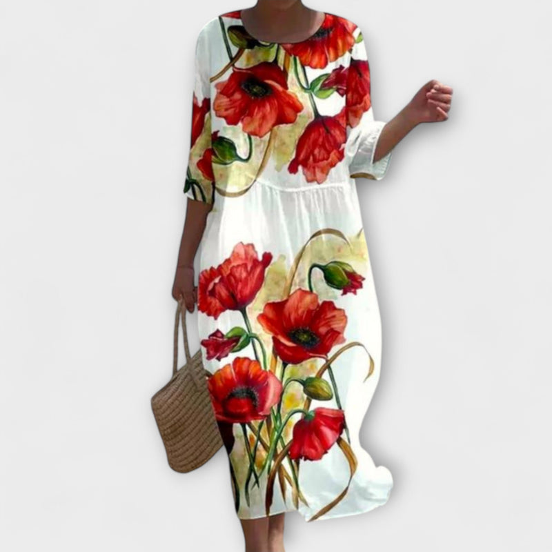Miranda - Stijlvolle Bloemen Maxi Jurk