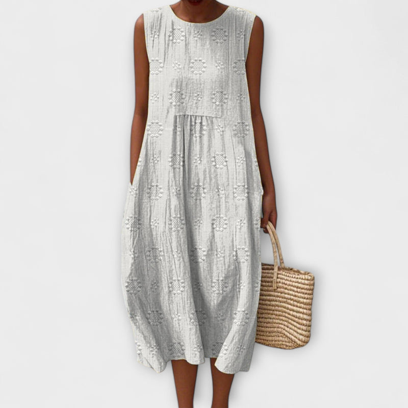 Evelyn - Luchtige Mouwloze Midi Jurk