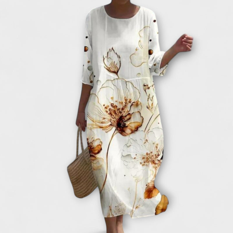 Miranda - Stijlvolle Bloemen Maxi Jurk