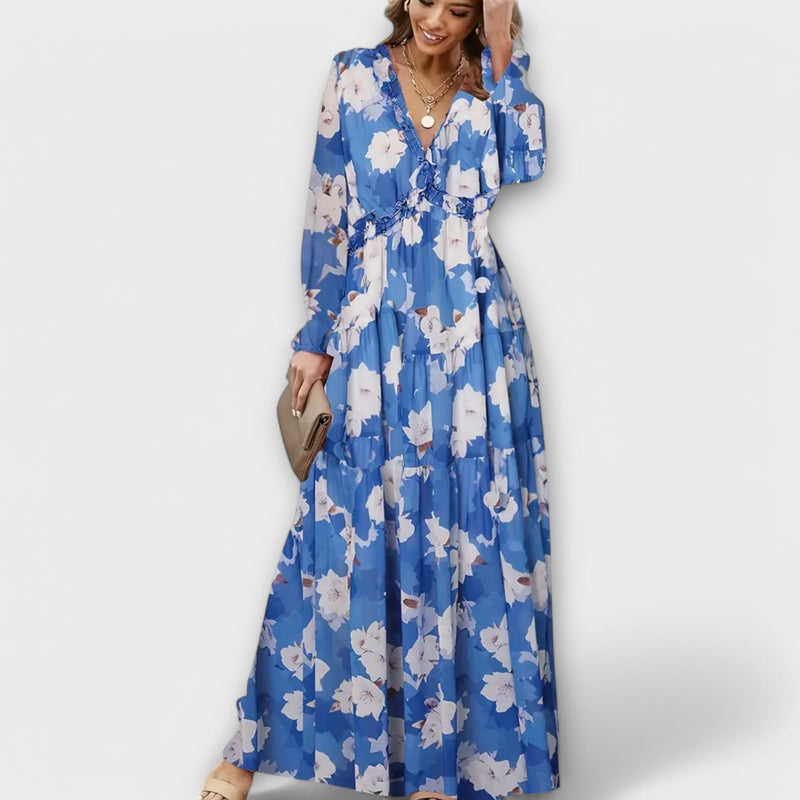 Juno - Elegante Bloemen Maxi Jurk