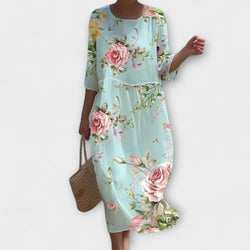 Miranda - Stijlvolle Bloemen Maxi Jurk