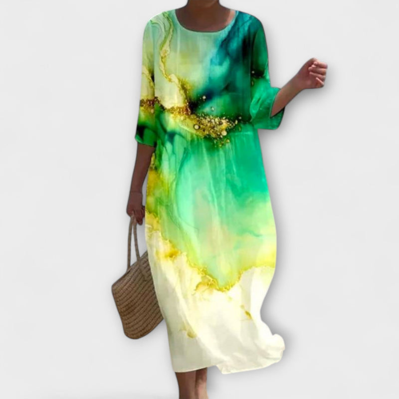 Miranda - Stijlvolle Bloemen Maxi Jurk