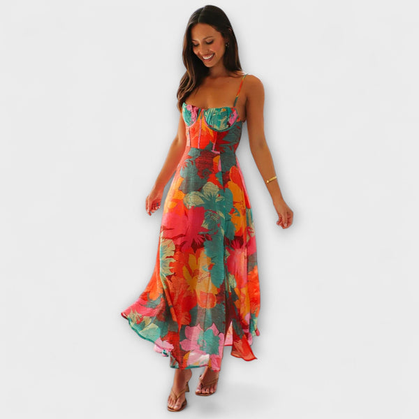 Audrey - Bloemenprint Strap Dress voor Dames - Stijlvol en Aantrekkelijk