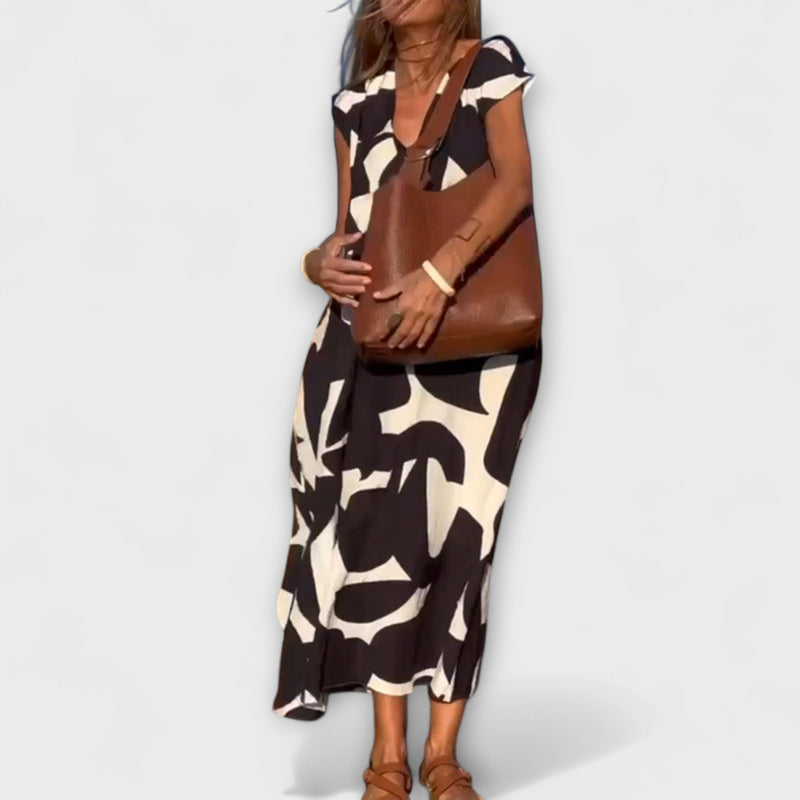 Elowen - Mouwloze Jurk met Uniek Geometrisch Print