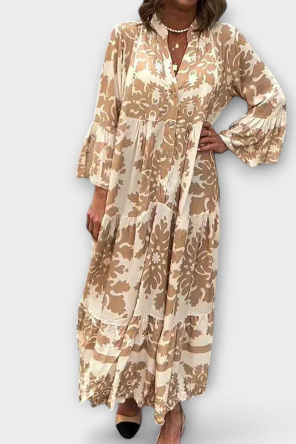 Avielle - Stijlvolle Boho Maxi Jurk met Trendy Prints