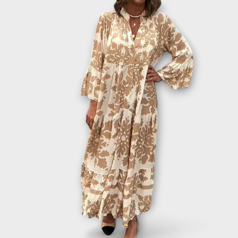 Avielle - Stijlvolle Boho Maxi Jurk met Trendy Prints
