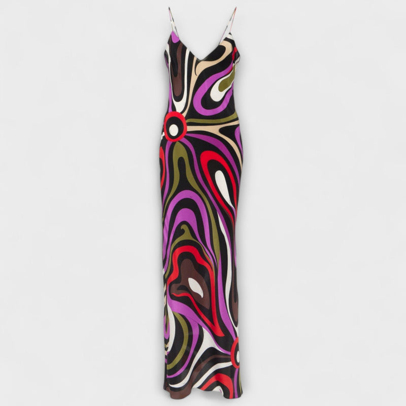Daphne - Maxi Jurk in Marmerprint