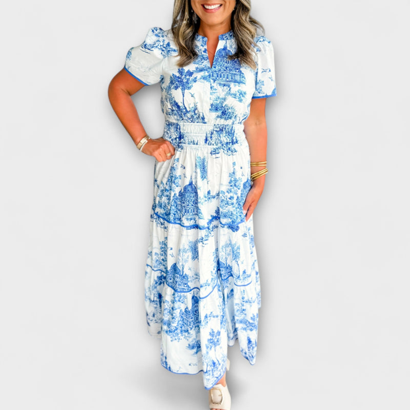 Eliza - Tijdloze Toile Maxi Jurk