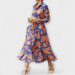 Beatrix - Luxe Bloemenprint Kraagjurk