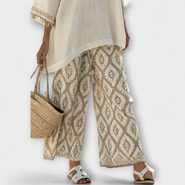 Rebecca - Lange Shirt en Geprinte Broek