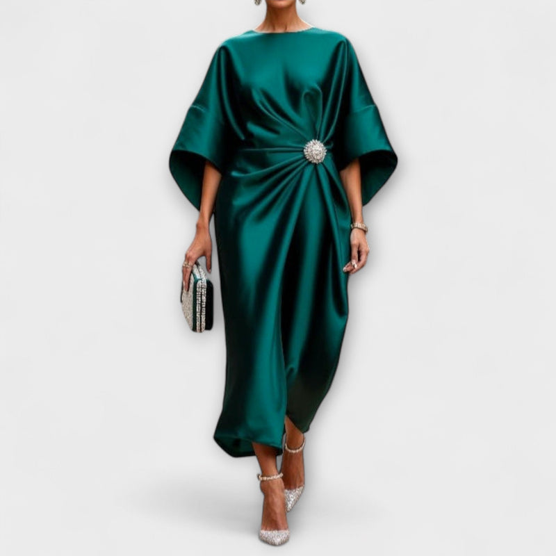 Luxe Shimmer Satijnen Maxi Jurk