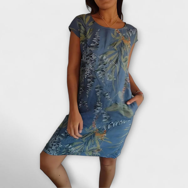 Iris - Relaxed Fit Knielange Gedrukte Jurk