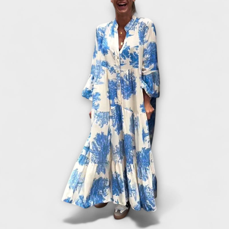 Nerina - Elegante Bloemen Maxi Jurk