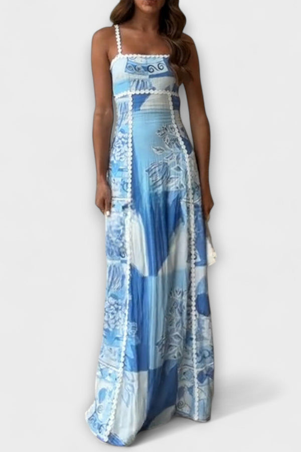 Terazza Ric Rac - Slip Flared Linnen Maxi Jurk