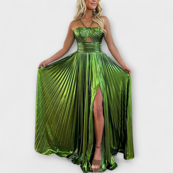 Maxi Jurk met Metallic Stof