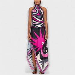 Everly - Haltertop en Asymmetrische Midi Rok Set