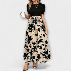 Briony - Ruffled Hem Floral High-Waist Dress