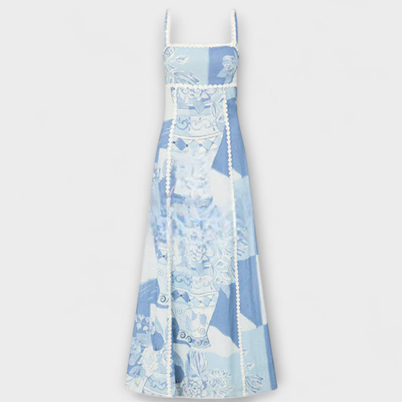 Terazza Ric Rac - Slip Flared Linnen Maxi Jurk