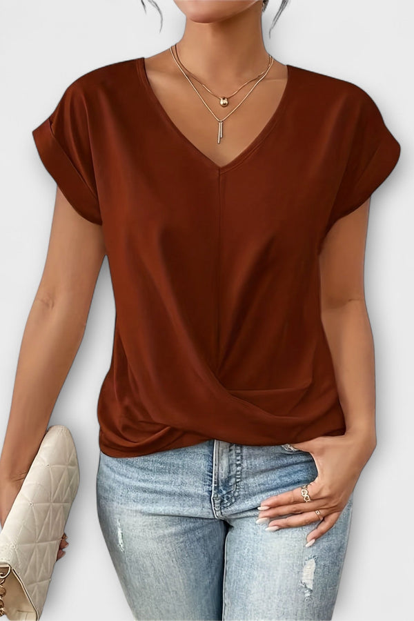Eloise - V-hals Top met Knopdetail
