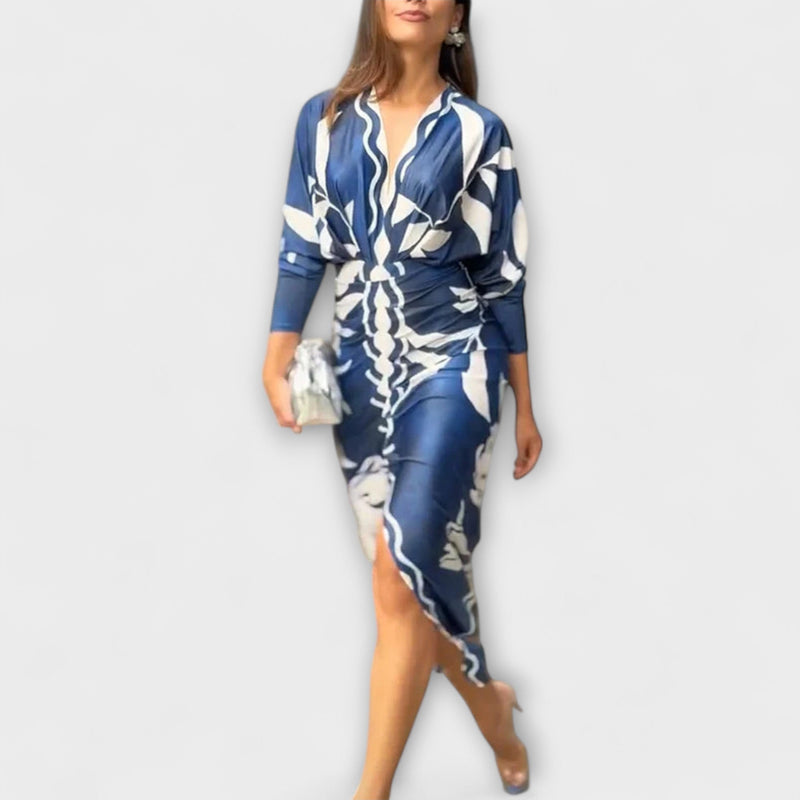 Cleo - Unieke Dolman Midi Jurk met Braziliaanse Print