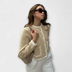 Klassieke Cardigan met Decoratieve Zakjes