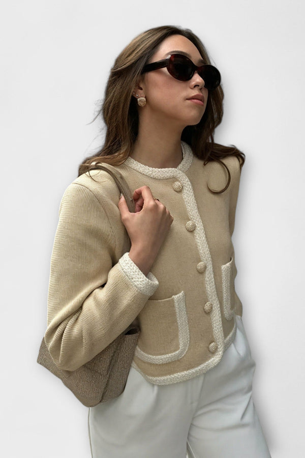 Klassieke Cardigan met Decoratieve Zakjes