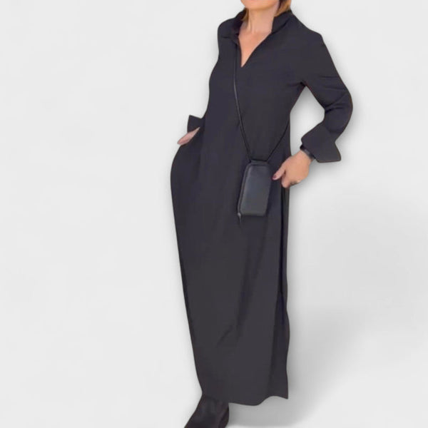 Evie - Vintage-geïnspireerde Relaxed Fit Maxi Jurk